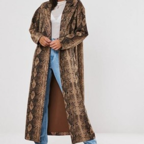 Snake Printed Trench Coat - Picture 4 of 14